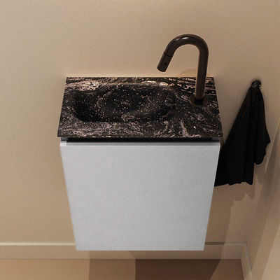 MONDIAZ TURE-DLUX 40cm toiletmeubel Plata. EDEN wastafel Lava positie links. Met 1 kraangat.