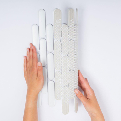 The Mosaic Factory Sevilla mozaïektegel - 30x30cm - wand en vloertegel - Ovaal - Porselein White Mat