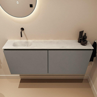 MONDIAZ TURE-DLUX 120cm toiletmeubel Smoke. EDEN wastafel Opalo positie links. Zonder kraangat.