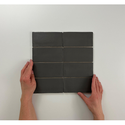 Cifre Ceramica Atlas wandtegel - 7.5x15cm - 8.5mm - Rechthoek - Mat antraciet