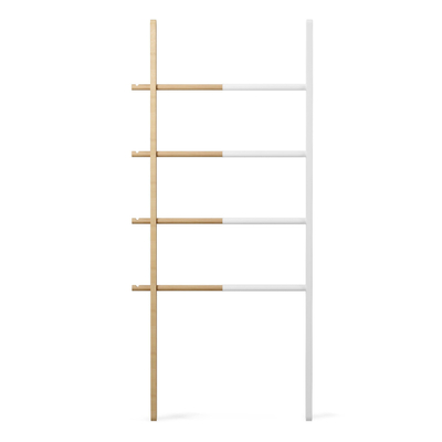 Umbra Hub handdoekladder 61x4x152cm met 4 haakjes Essenhout Wit/naturel