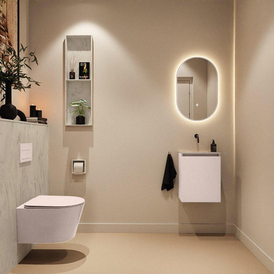 MONDIAZ TURE-DLUX 40cm toiletmeubel Rosee. EDEN wastafel Opalo positie midden. Zonder kraangat.