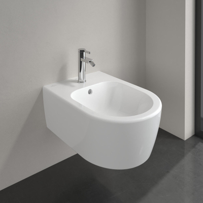 Villeroy & Boch Avento wandbidet 1 kraangat met overloop met verdekte bevestiging wit