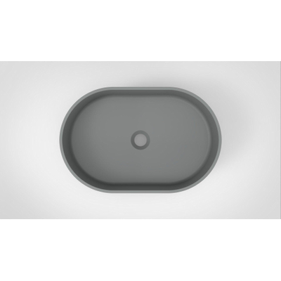 Arcqua Case waskom - 55x36cm - Ovaal - Cast marble Grijs Mat