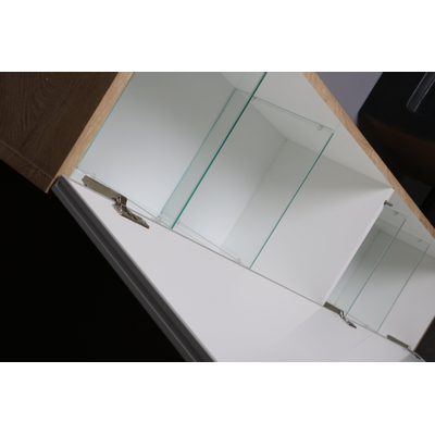 Forzalaqua Oslo badkamerkast 35x35x166cm Greeploos 2 draaideuren links en rechts met softclose MDF Endgrain Raw TWEEDEKANS