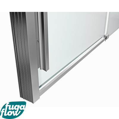 FugaFlow Efficiente Vetro douchecabine 120x100cm met schuifdeur 8mm veiligheidsglas met anti kalk zilver gepolijst -