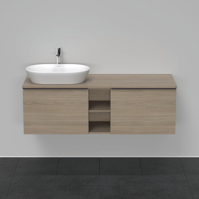 Duravit D-Neo wastafelonderkast 140x45.9x55cm 2 lades Eiken (terra) Mat