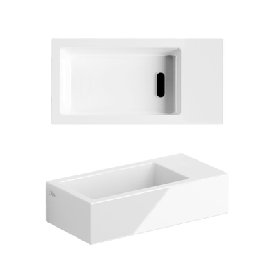 Clou Flush 3 fontein 36x18x9cm zonder kraangat rechts Keramiek Wit