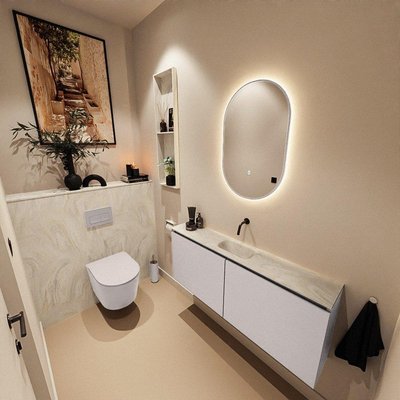 MONDIAZ TURE-DLUX 120cm toiletmeubel Cale. EDEN wastafel Ostra positie midden. Zonder kraangat.