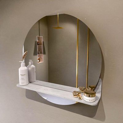 Mondiaz SPOT Badkamerspiegel - rond 60cm - spiegelplanchet - kleur Opalo