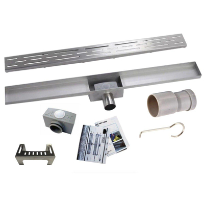 Xellanz Eco douchegoot met rooster 90 x 7 cm RVS