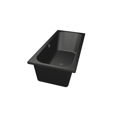 Xenz Aruba ligbad - 170x75cm - met overloop - zonder afvoer - Acryl Ebony mat