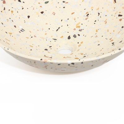 Adema Waskom 42x42x12cm - rond - terrazzo crème