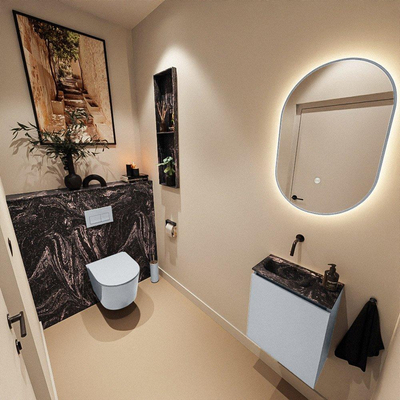 MONDIAZ TURE-DLUX 40cm toiletmeubel Clay. EDEN wastafel Lava positie links. Zonder kraangat.