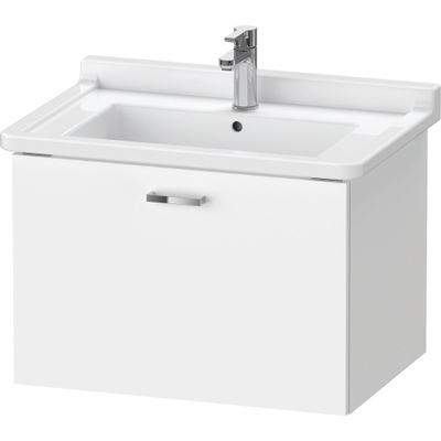 Duravit XBase Wastafelonderkast 65x46.8x44.8cm 1 lade Standaard greep met softclose spaanplaat Grafiet Mat