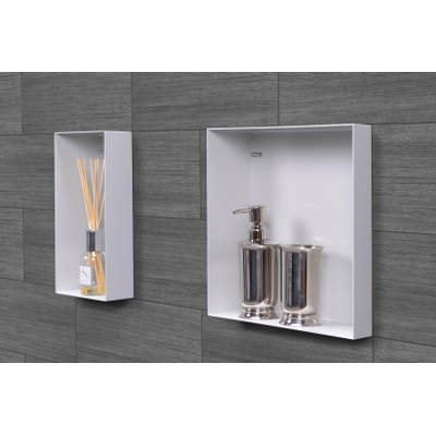 Looox Colour BoX inbouwnis - 15x30x10cm - RVS Wit mat OUTLETSTORE