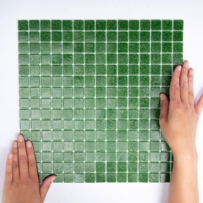 The Mosaic Factory Amsterdam mozaïektegel - 32.2x32.2cm - wand en vloertegel - Vierkant - Glas Dark Green Mat