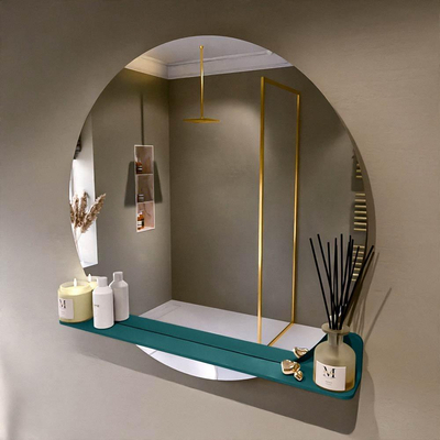 Mondiaz SPOT Badkamerspiegel - rond 100cm - spiegelplanchet - kleur Smag