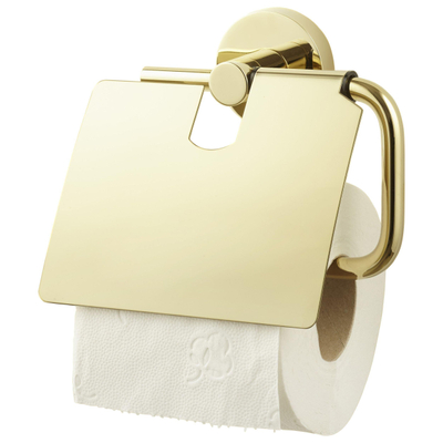 Allibert Coperblink toiletrolhouder met klep 12x16cm RVS Goud