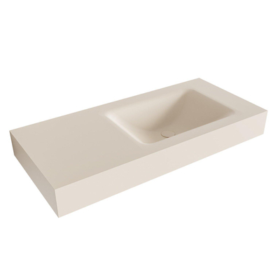 Mondiaz CLOUD Vrijhangende wastafel - 100cm - wasbak rechts - rand 12cm - Solid surface Linen