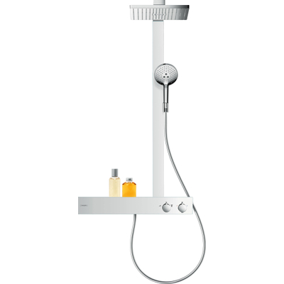 Hansgrohe Raindance E Square E300 Doucheset - 1jet - thermostaat - EcoSmart - hoofddouche - chroom