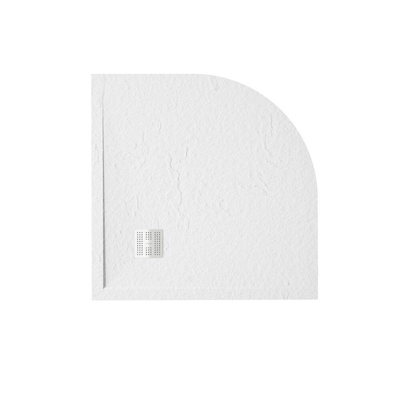 ZEZA Grade douchevloer - 100x100cm - antislip - antibacterieel - mineraalmarmer - kwartrond - mat wit