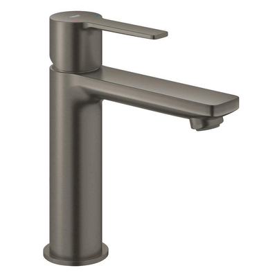GROHE Lineare wastafelkraan - s-size - waterbesparend - met push open waste - gladde body - brushed hard graphite (antraciet)