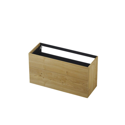 INK P2O Wastafelonderkast - 120x45x65cm - 2 lades - push 2 open - rechte opdekfronten MDF Fineer Natur