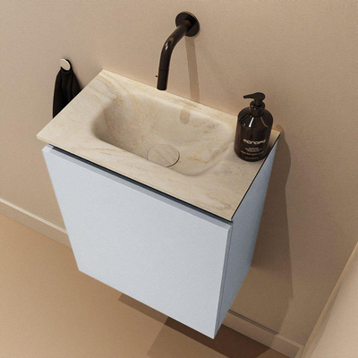 MONDIAZ TURE-DLUX 40cm toiletmeubel Clay. EDEN wastafel Ostra positie midden. Zonder kraangat.
