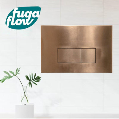 FugaFlow Eccelente Press Bedieningsplaat - bedieningspaneel voor Geberit UP320 inbouwreservoir - dualflush - rechthoekige knoppen - metaal koper