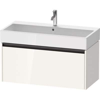 Duravit Ketho 2 wastafelonderbouwkast met 1 lade 98.4x46x44cm met greep antraciet hoogglans wit