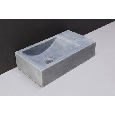 Forzalaqua Venetia fonteinbak 40x22x10cm wasbak Links 0 kraangaten Natuursteen Cloudy marmer gezoet