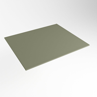 Mondiaz TOP 51 Topblad - 50x51x0.9cm - geschikt voor afdekplaat - Solid surface - Army