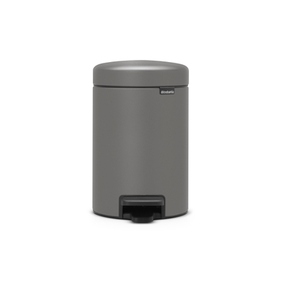 Brabantia NewIcon pedaalemmer 3 liter met kunststof binnenemmer Mineral Concrete Grey