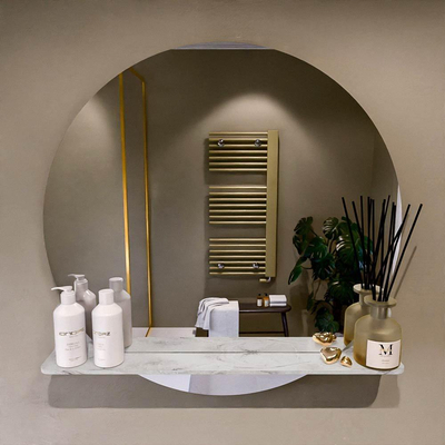 Mondiaz SPOT Badkamerspiegel - rond 80cm - spiegelplanchet - kleur Glace