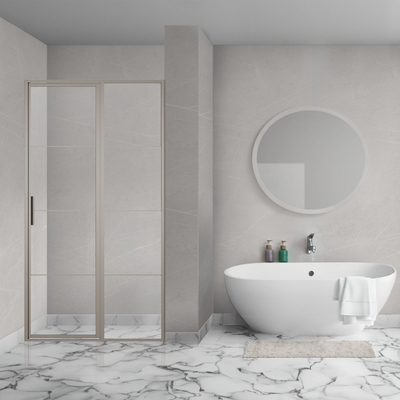 Aqua Vista Nisoplossing (vast deel plus deur) - Triple Linea 120x200 cm. Gun Methal Light - 118-121 cm