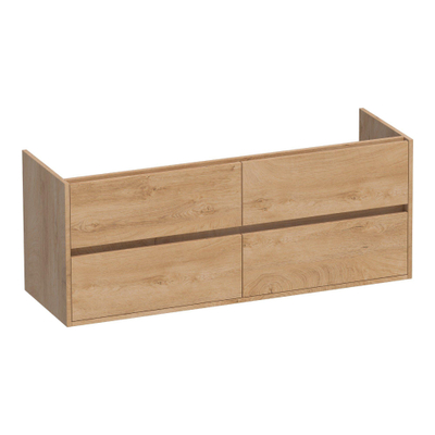 BRAUER Adore wastafelonderkast - 140x46x55cm - 4 softclose lades - greeploos - 2 sifon uitsparingen - Forest Tan