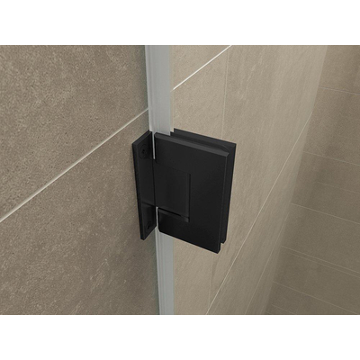 Wiesbaden Less scharnierset en greep voor profielloze nisdeur mat zwart