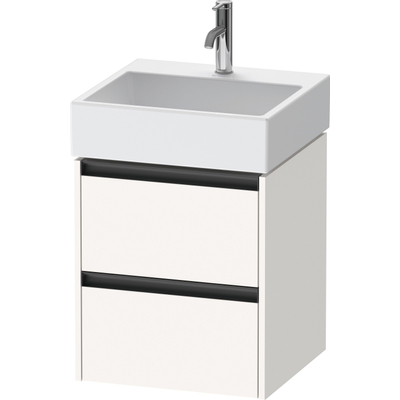 Duravit Ketho 2 wastafelonderbouwkast - 2 laden - 48.4x46x54.9cm - grepen antraciet - wit supermat