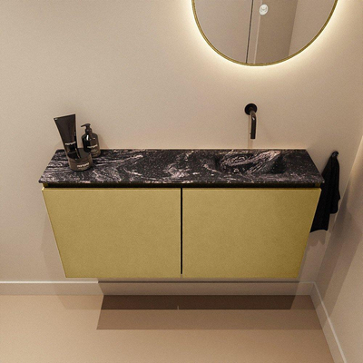 MONDIAZ TURE-DLUX 100cm toiletmeubel Oro. EDEN wastafel Lava positie rechts. Zonder kraangat.