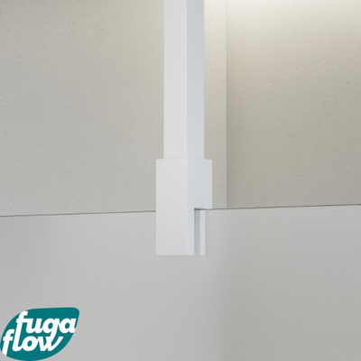FugaFlow Eccelente Vetro inloopdouche badkamer - 30x200cm - mat glas - plafondarm - mat wit