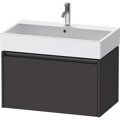 Duravit Ketho 2 wastafelonderbouwkast met 1 lade 78.4x46x44cm met greep antraciet grafiet supermat