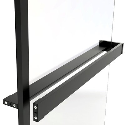 Fortifura Galeria handdoekrek voor inloopdouche - klemmen - inkortbaar - mat zwart