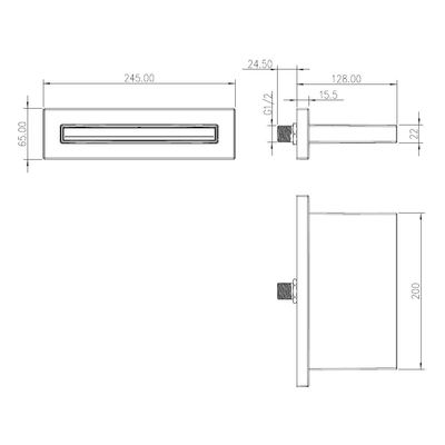 Wiesbaden Baduitloop waterval ABS 24,5 cm chroom