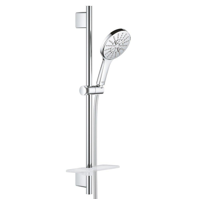 GROHE Rainshower SmartActive 130 Glijstangset - 60cm - ronde handdouche - 3 straalsoorten - gladde doucheslang - met zeepschaal - chroom