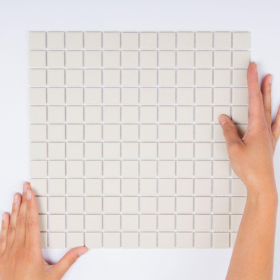 The Mosaic Factory London mozaïektegel - 30x30cm - wand en vloertegel - Vierkant - Porselein White Mat