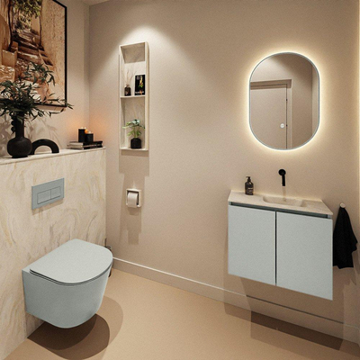 MONDIAZ TURE-DLUX 60cm toiletmeubel Greey. EDEN wastafel Ostra positie rechts. Zonder kraangat.