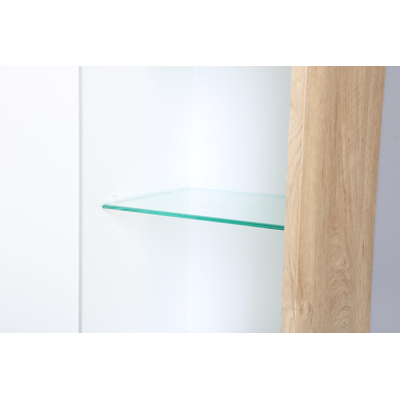 Forzalaqua Oslo badkamerkast 35x35x166cm Greeploos 2 draaideuren links en rechts met softclose MDF Endgrain Raw TWEEDEKANS