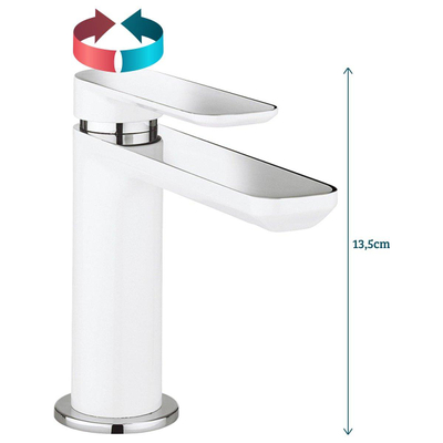 Crosswater Pier wastafelkraan 12.2cm met 10cm uitloop wit OUTLET