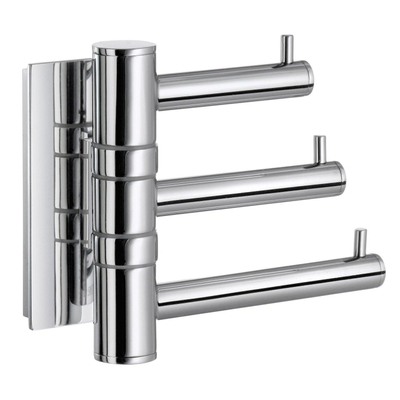 Smedbo Pool Handdoekhaak - 3 haken - draaibaar - chroom